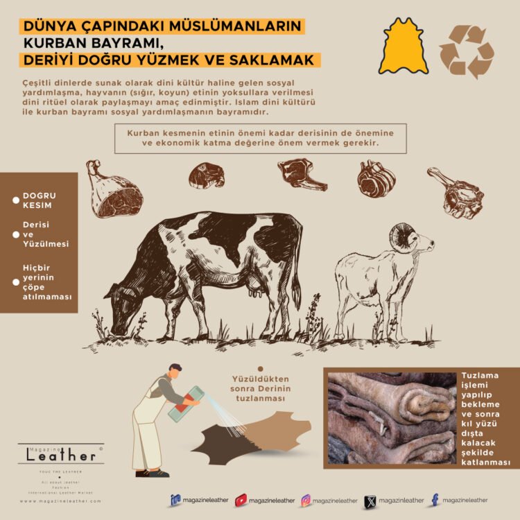 Dünya çapındaki müslümanların kurban bayramı, deriyi doğru yüzmek ve saklamak
